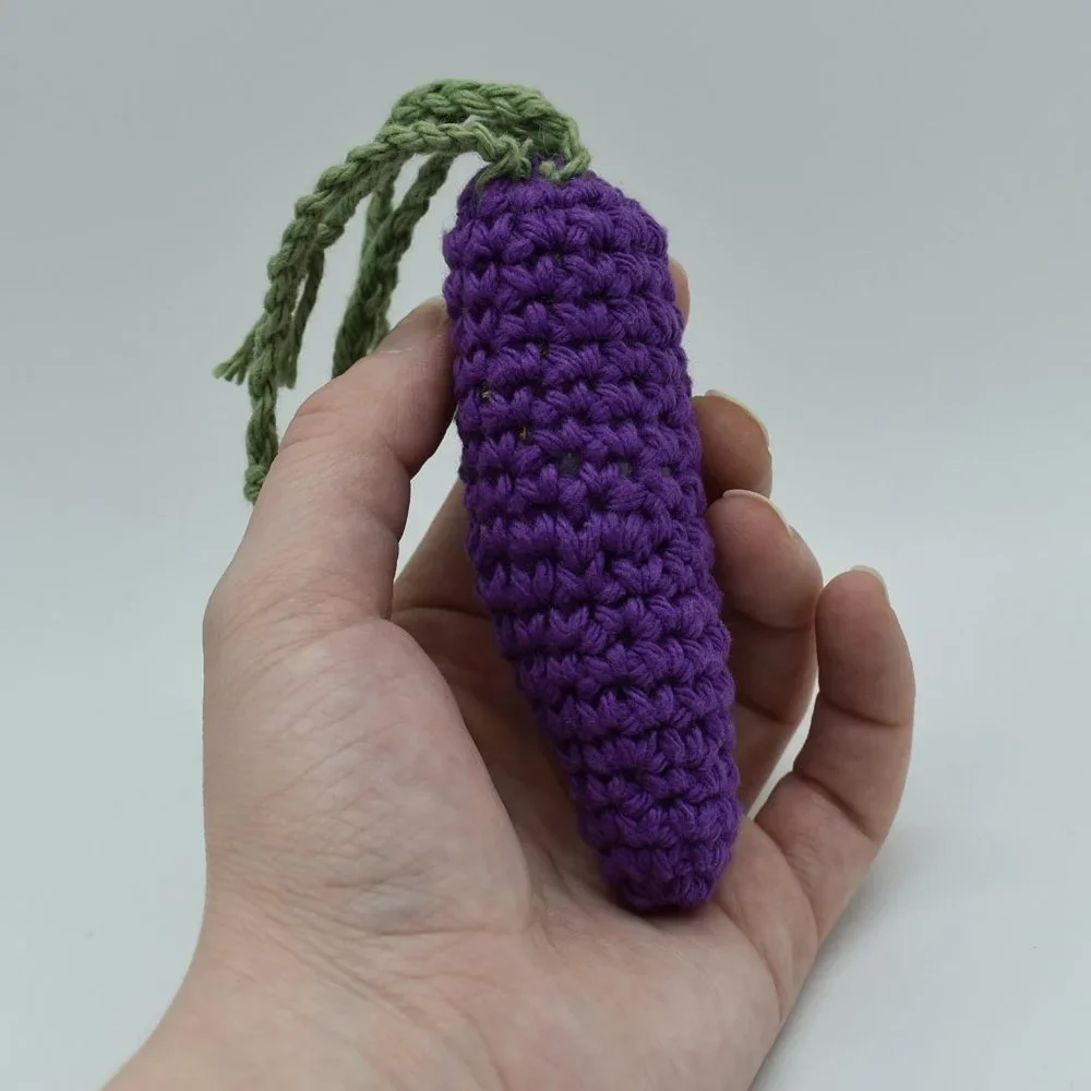 Hand Crafted Crochet catnip carrot cat toy